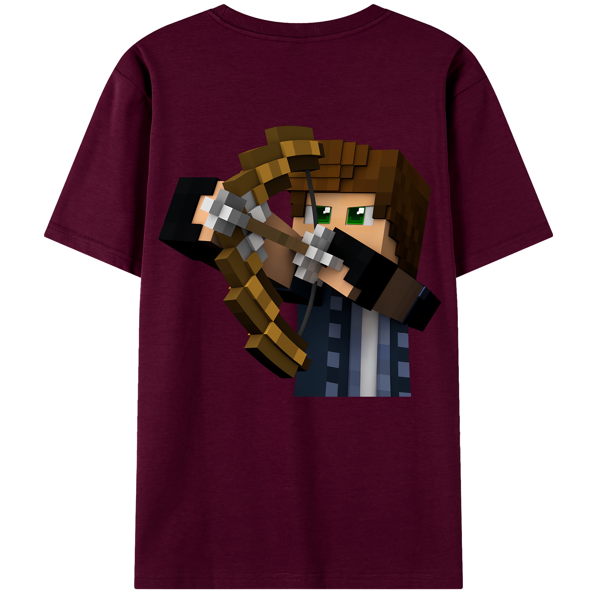 （画像用） マインクラフト ブロックの世界 Minecraft MC Block world レディース半袖Tシャツ(バックプリント)